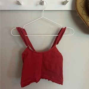 Free People Movement ruffle sleeve athletic top